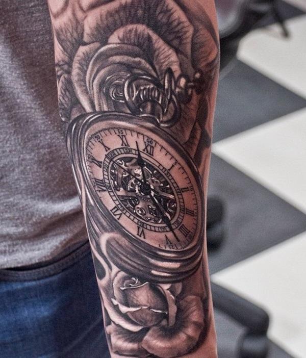 3d-watch-and-flower-sleeve-tattoo-74