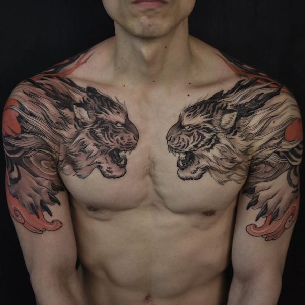iker tigris tetoválás