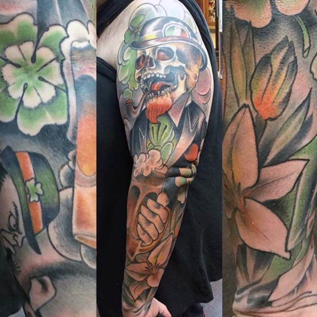 férfi-teljes ujjú-ír témájú tetoválás-minták