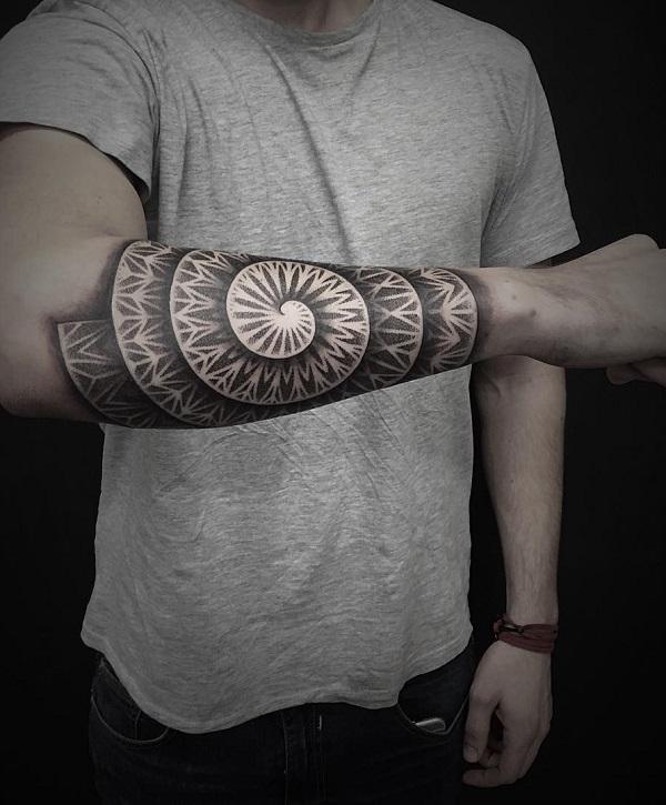 Mandala inspirert mønster med konvergenssirkler