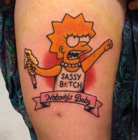 Lisa Simpson Sassy Bitch Tattoo