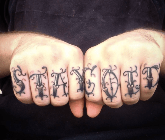 stay gold knuckle tattoos