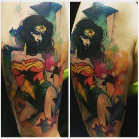 Wonder Woman -tatovering av Sergio Lindop.