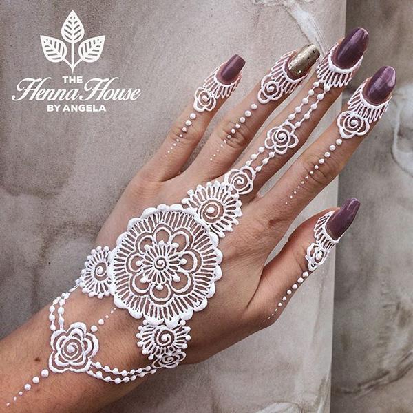 Hvit Henna Design-15