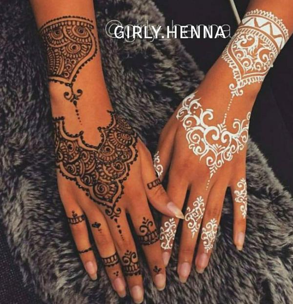 Hvit Henna Design-21