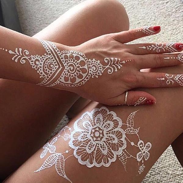 Hvit Henna Design-23