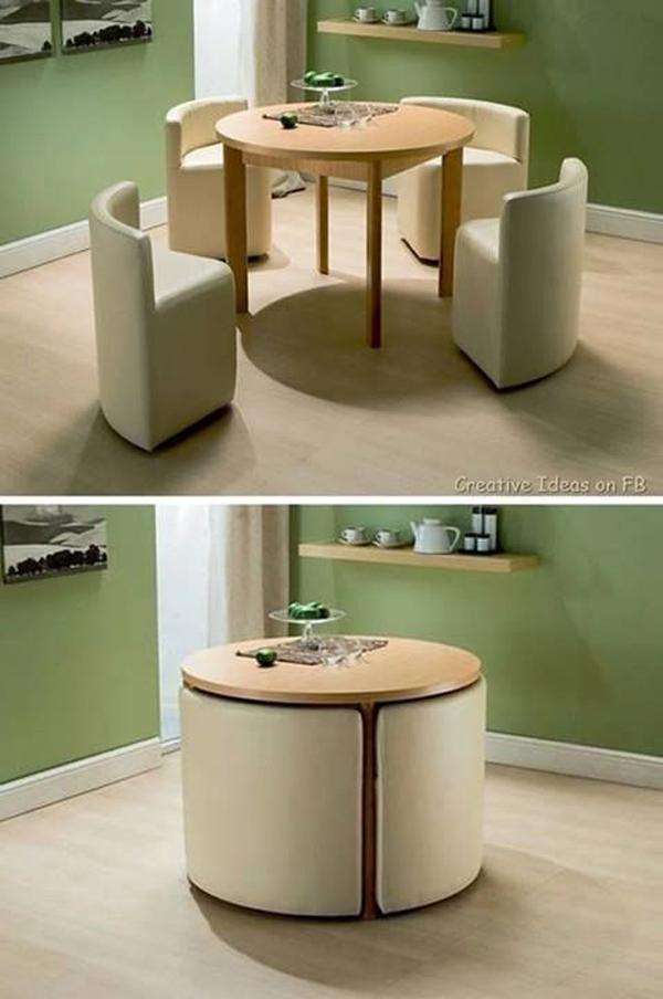 Ragyogó design asztalhoz kis lakásban