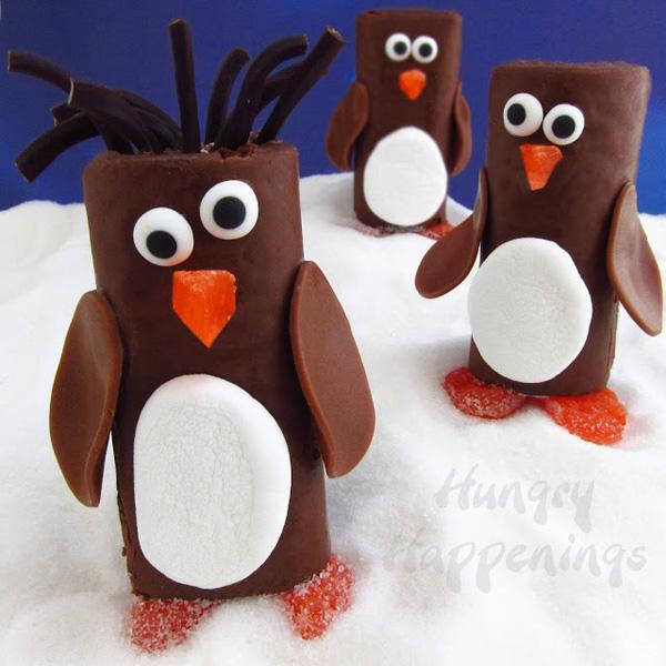 Penguin Snack Cake Chocolate Little Debbie Swiss Roll Penguins Hostess Ho Ho Penguins Christmas spiselig håndverk