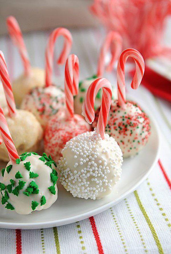 Candy Cane Marshmallow Pops for Kids
