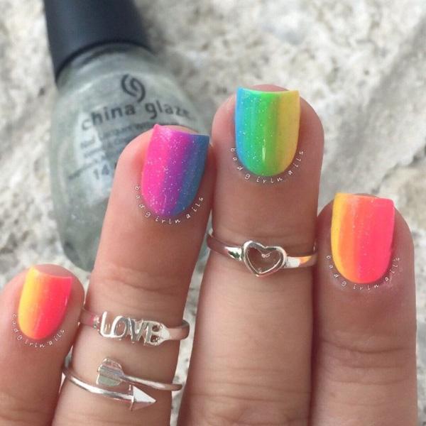 rainbow nail art-4
