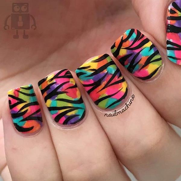 rainbow nail art-8