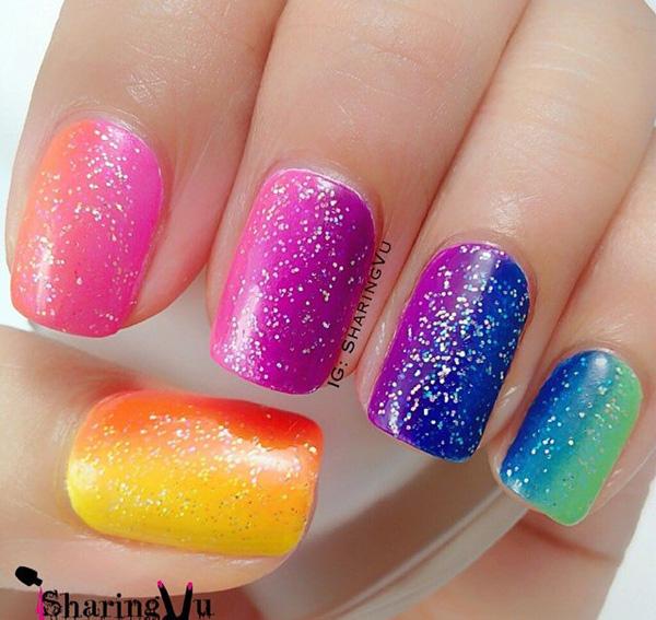 rainbow nail art-14