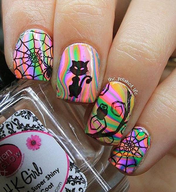 rainbow nail art-19