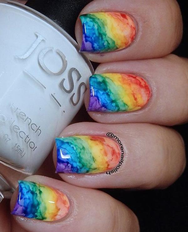 rainbow nail art-22