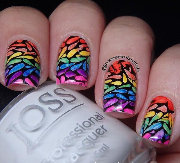 rainbow nail art-23
