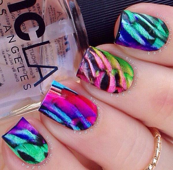 rainbow nail art-24
