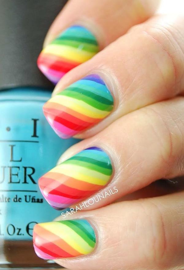 rainbow nail art-25