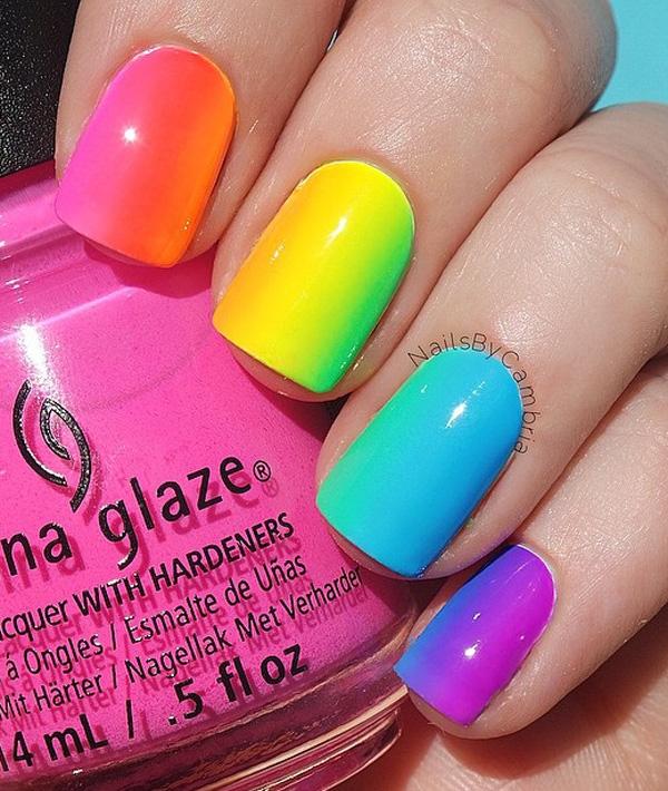 rainbow nail art-2