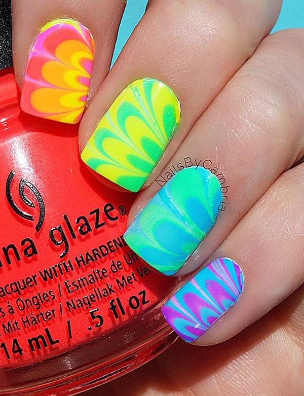rainbow nail art-3