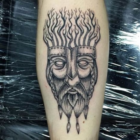 Viking dotwork tetoválás