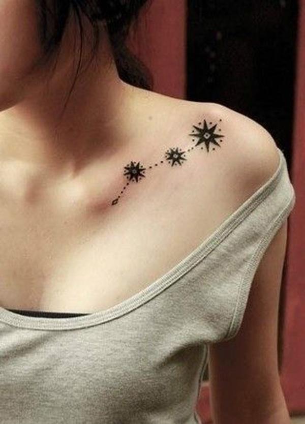 Csillagkép tetoválás a kulcscsonton