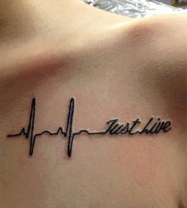 Csak élő szívverés kulcscsont tetoválás