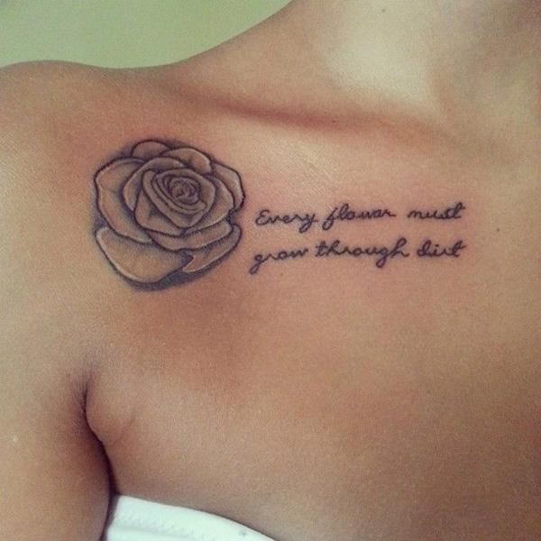 gyönyörű rózsavirág kulcscsont tetoválás idézetek-2