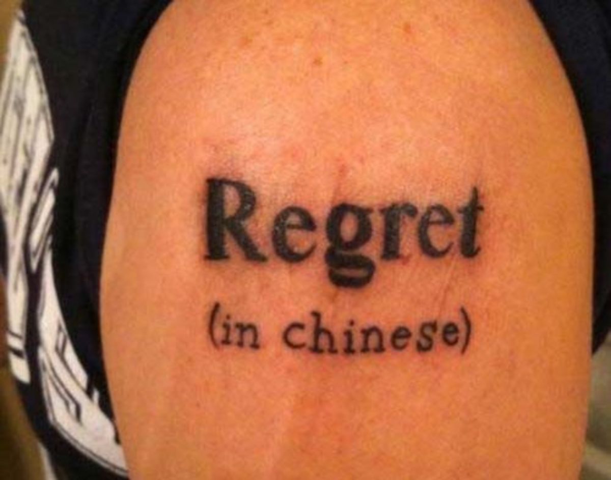 Ingen tatoveringer, ingen angrer tatovering, tatoveringer angrer, stammetatoveringer, tatovering av asiatisk karakter, tatovering av navn, stjernetatoveringer
