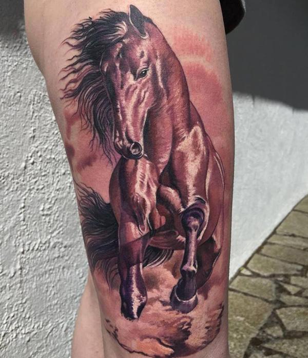 3D hest lår tatovering