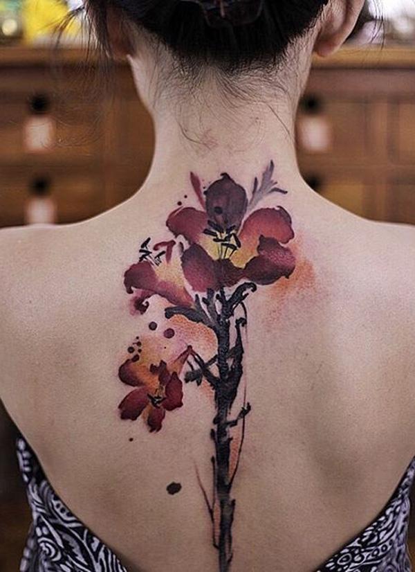 Virág gerinc tetoválás-6