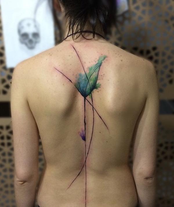 Akvarell gerinc tetoválás-9