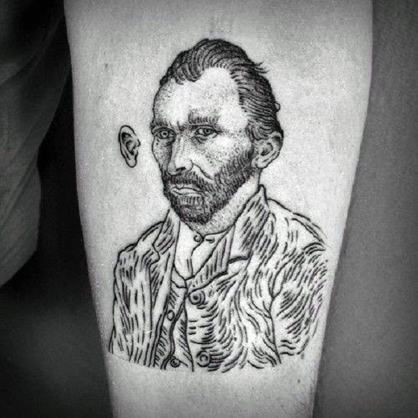 vincent van gogh tatoveringer Skissert Van Goghs tatovering med øret fjernet
