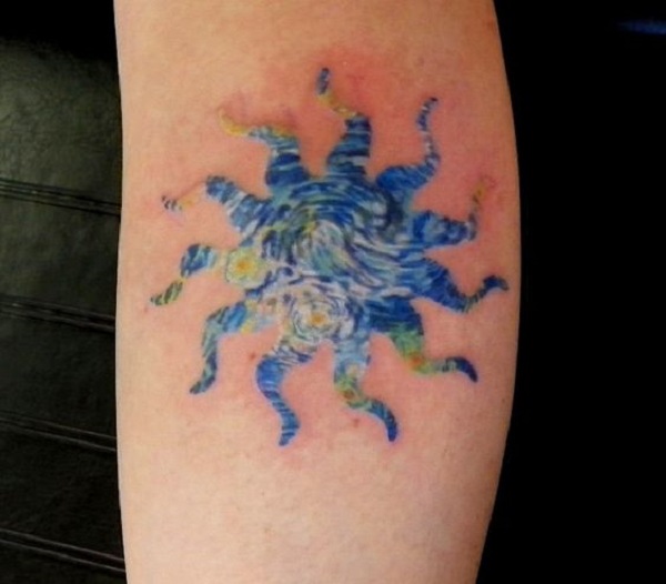 Vincent van Gogh tetoválás Starry Night Piece