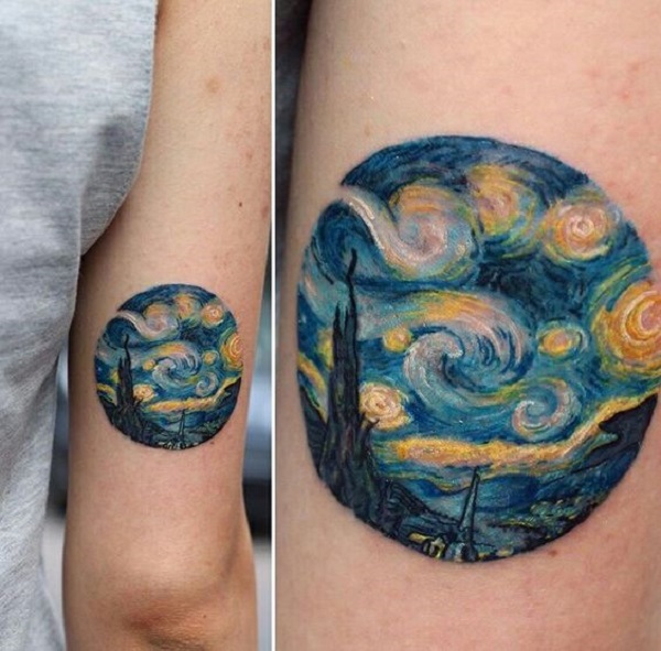 vincent van gogh tattoos A Starry Night Circle