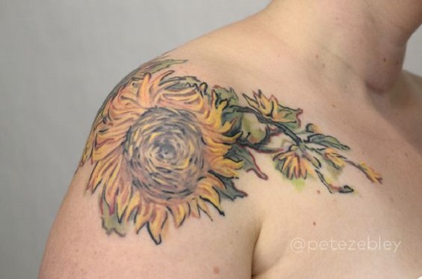 vincent van gogh tetoválás Pete Zebley: Sunflower Out from a Vase