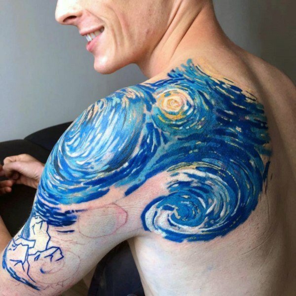 vincent van gogh tetoválás A Deep Starry Night Tattoo