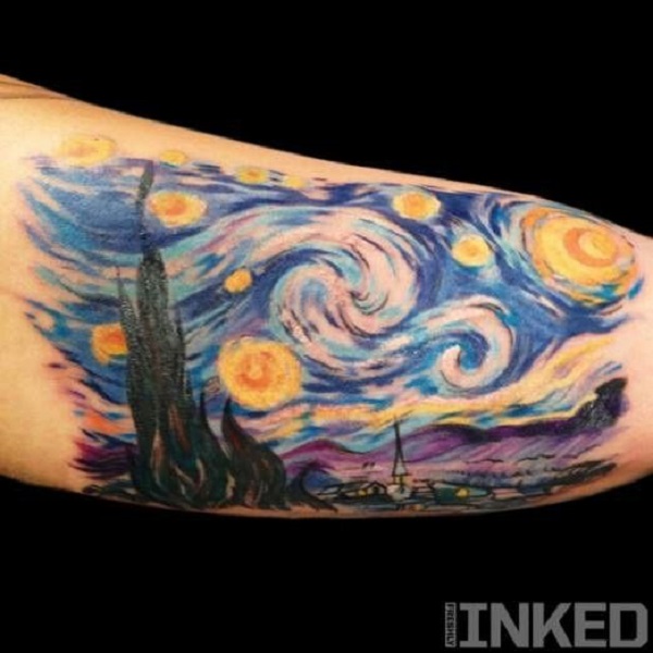 vincent van gogh tattoos Starry Night in New York City av INKED