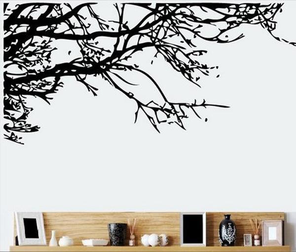 TRURENDI ענף עץ מהמם מדבקה אמנותית נשלפת לקיר ויניל מדבקות קיר תפאורה לבית
