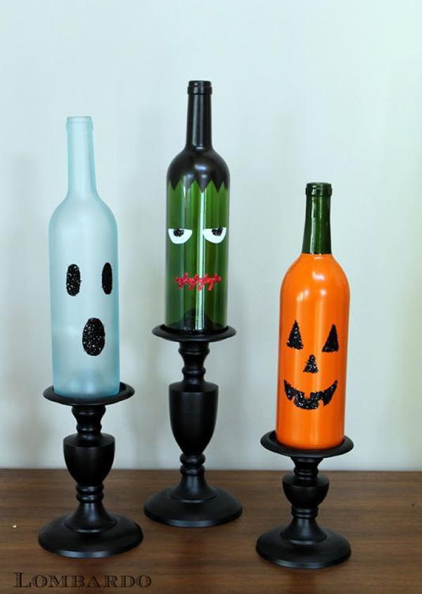 DIY Halloween vinflasker