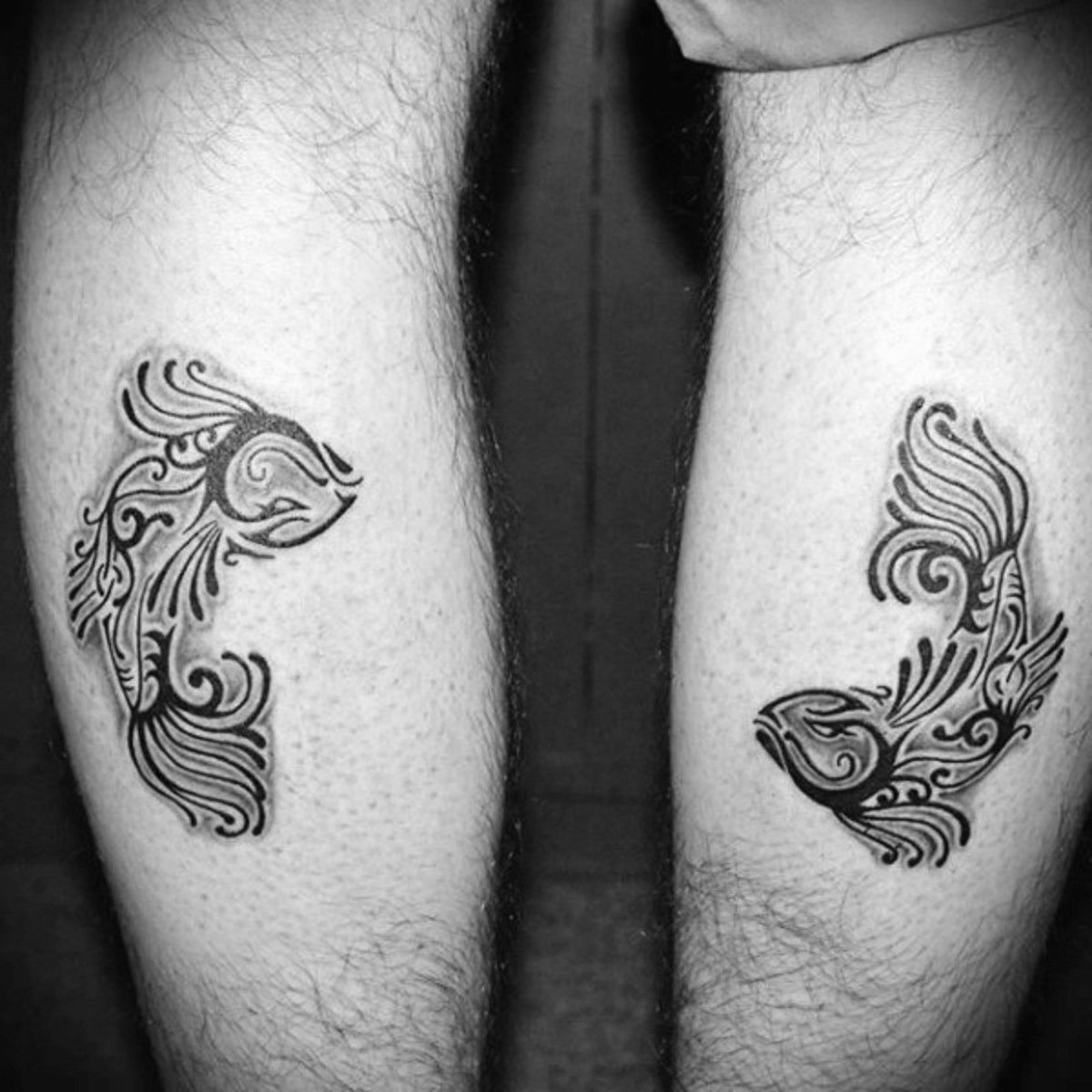 díszes-hím-halak-láb-hátsó-borjú-tetoválások