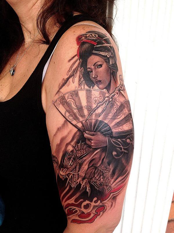 Geisha Sleeve Tattoo for Women