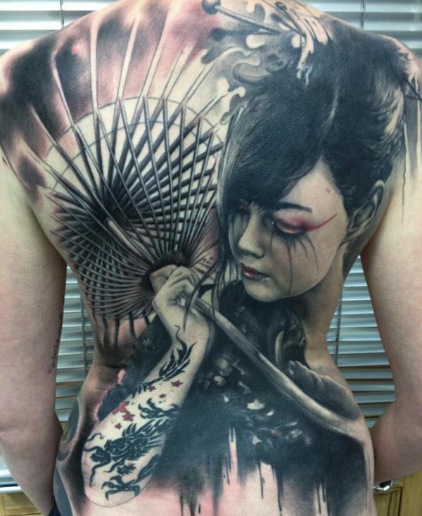 Realistisk Wonder Geisha Tattoo