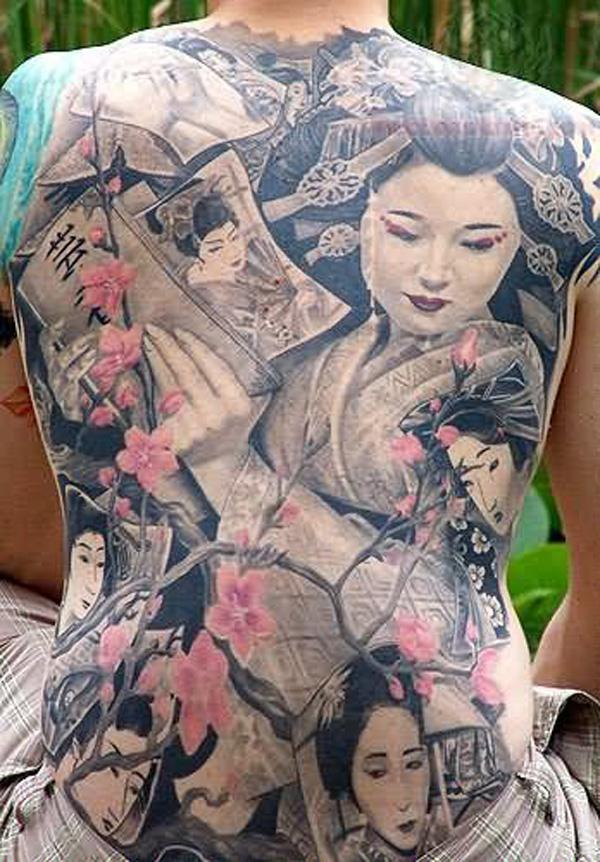 Teljes hátvéd Geisha Tattoo