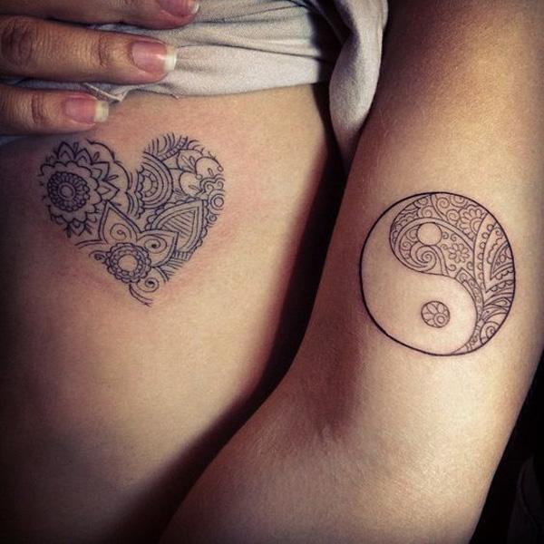 szív és yin yang tetoválás-45