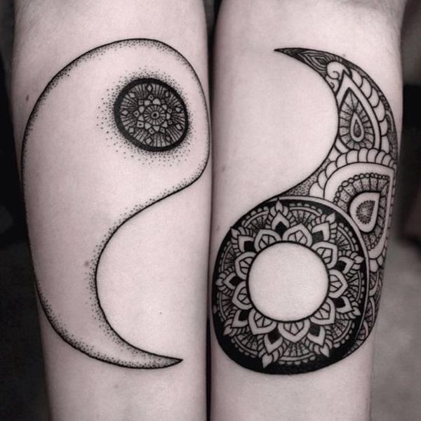Egyező mandala yin yang tetoválások-47