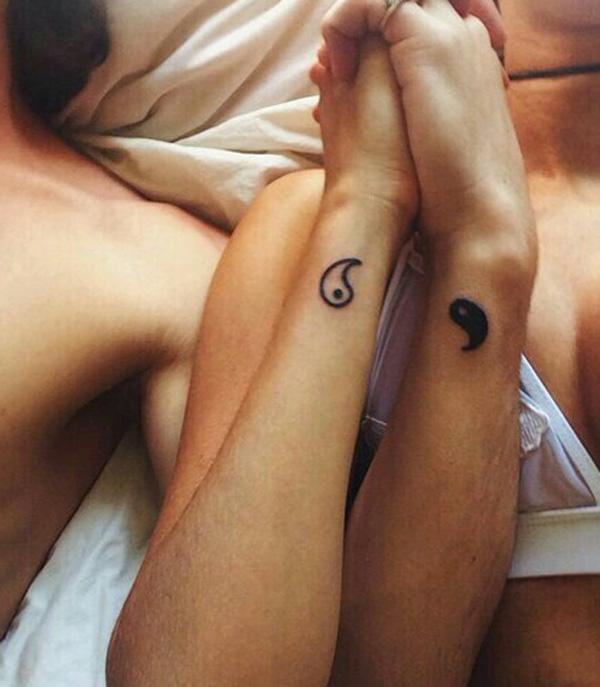 pár tinta szerelem yin yang tetoválás-32
