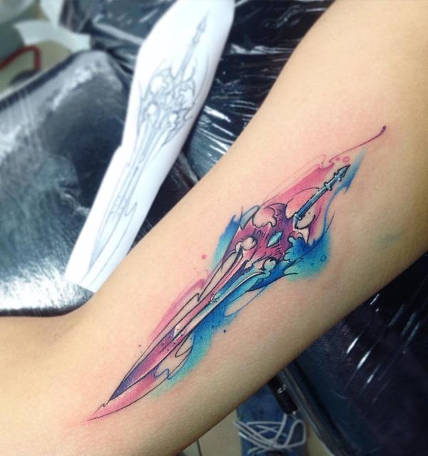 Akvarell kard tetoválás-29
