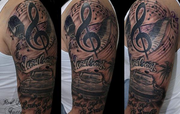 WestCoast musikk halv Arm Tattoo