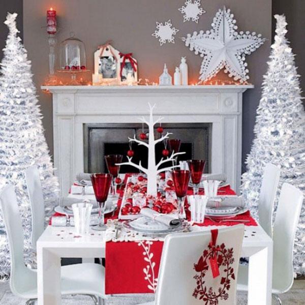 Piros-karácsonyi dekoráció