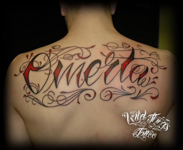 Omerta lettering tattoo Font design